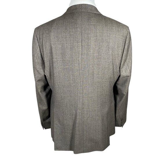 Joseph Abboud Sport Coat 41R Zignone Italy Super 100s Wool Taupe Peak Lapel Slim - Picture 6 of 16